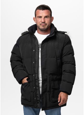Kurtka zimowa pikowana parka z kapturem FOREST