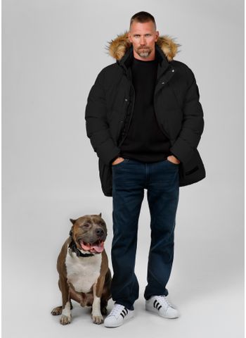 Kurtka zimowa pikowana parka z kapturem FOREST